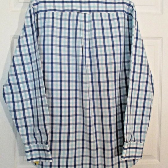 Izod Mens Long Sleeve Oxford sz L Blue Plaid Button Down - Picture 5 of 10